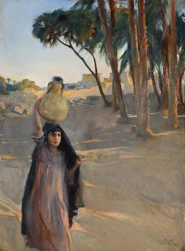 PHILIP ALEXIUS DE LÁSZLÓ (HUNGARIAN 1869-1937), EGYPT, A GIRL CARRYING A POT ON HER HEAD
