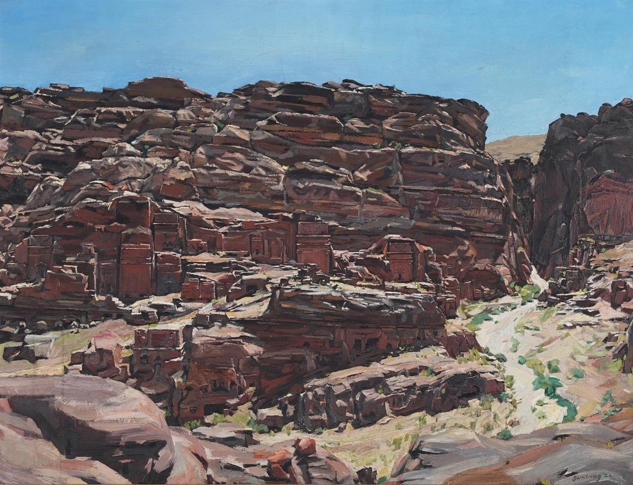 λ DAVID BOMBERG (BRITISH 1890-1957), ROCK FAÇADE, NORTH-EAST WALL, PETRA