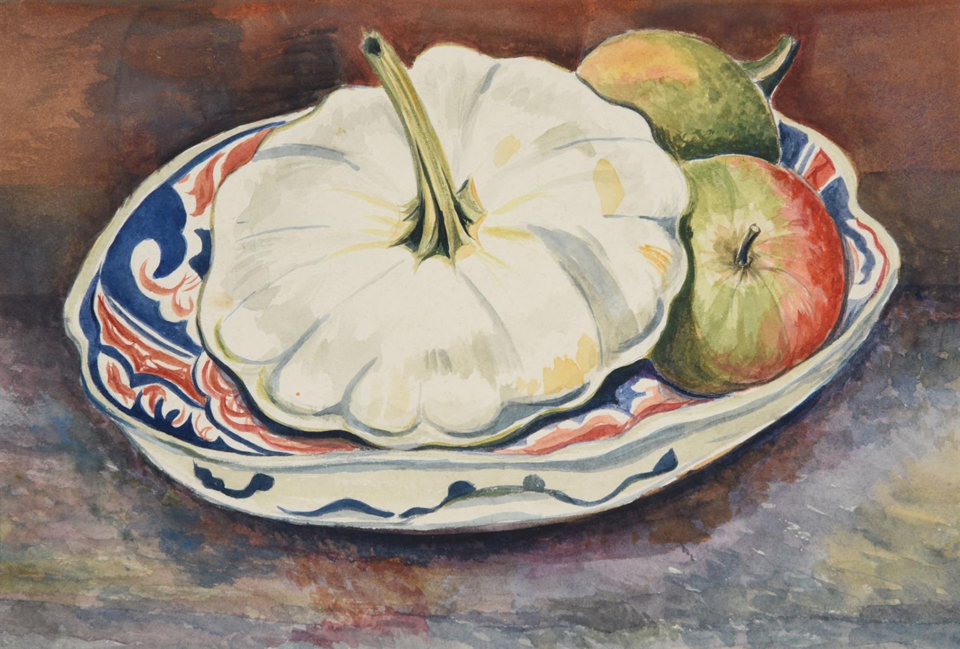 λ LILIAN HAWTHORN (NÉE LEAHY) (BRITISH 1909-1996), GOURD AND APPLES