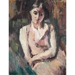 λ DAVID BOMBERG (BRITISH 1890-1957), PORTRAIT OF LADY SEATED, THOUGHT TO BE LILIAN, THE ARTIST'S WIF