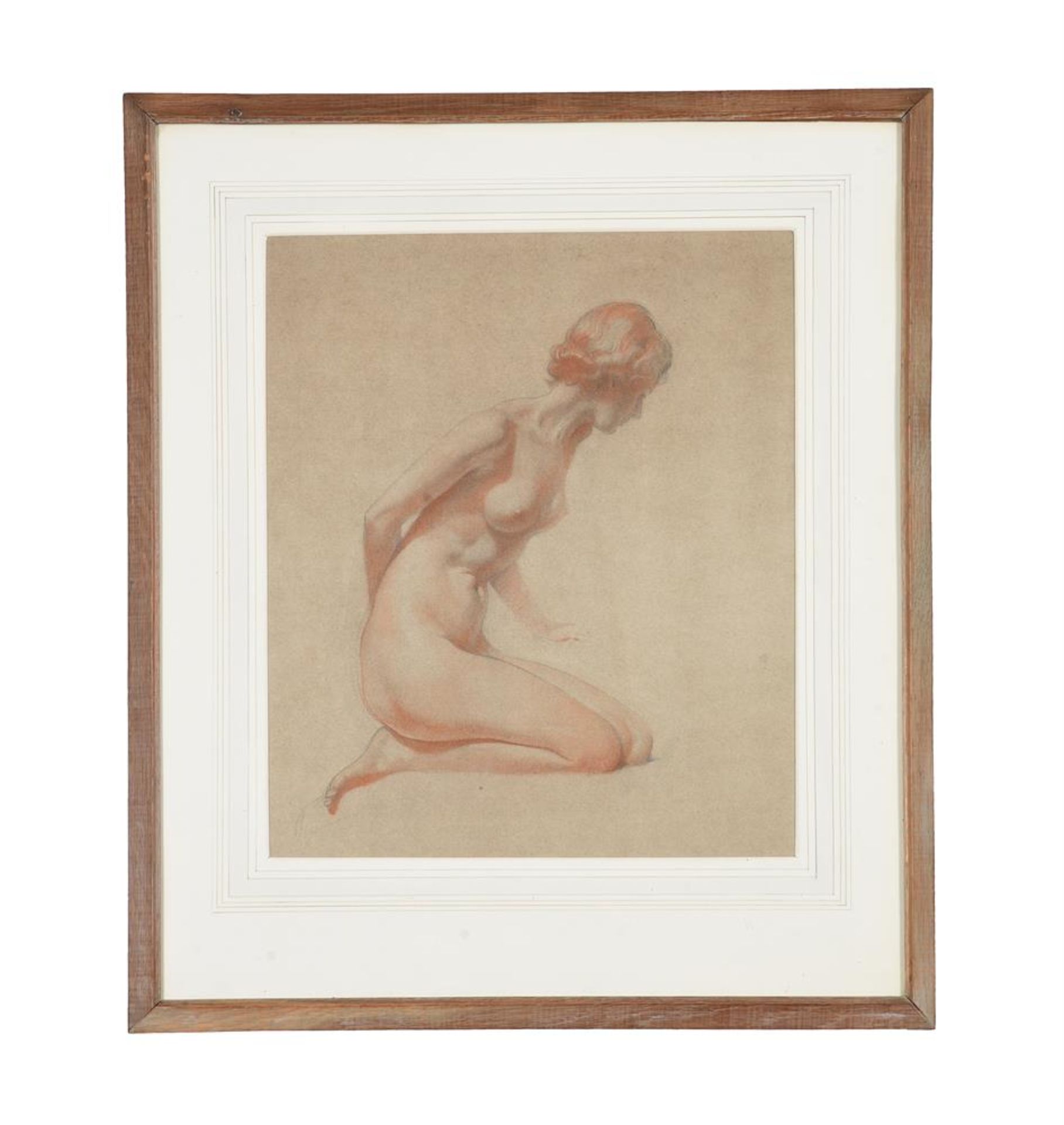 λ HERBERT JAMES GUNN (BRITISH 1893-1964), A FEMALE NUDE, KNEELING, A STUDY - Image 2 of 3