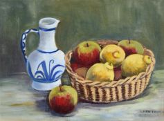λ LILIAN HAWTHORN (NÉE LEAHY) (BRITISH 1909-1996), STILL LIFE WITH APPLES AND VASE