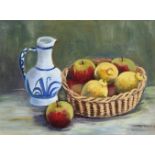 λ LILIAN HAWTHORN (NÉE LEAHY) (BRITISH 1909-1996), STILL LIFE WITH APPLES AND VASE