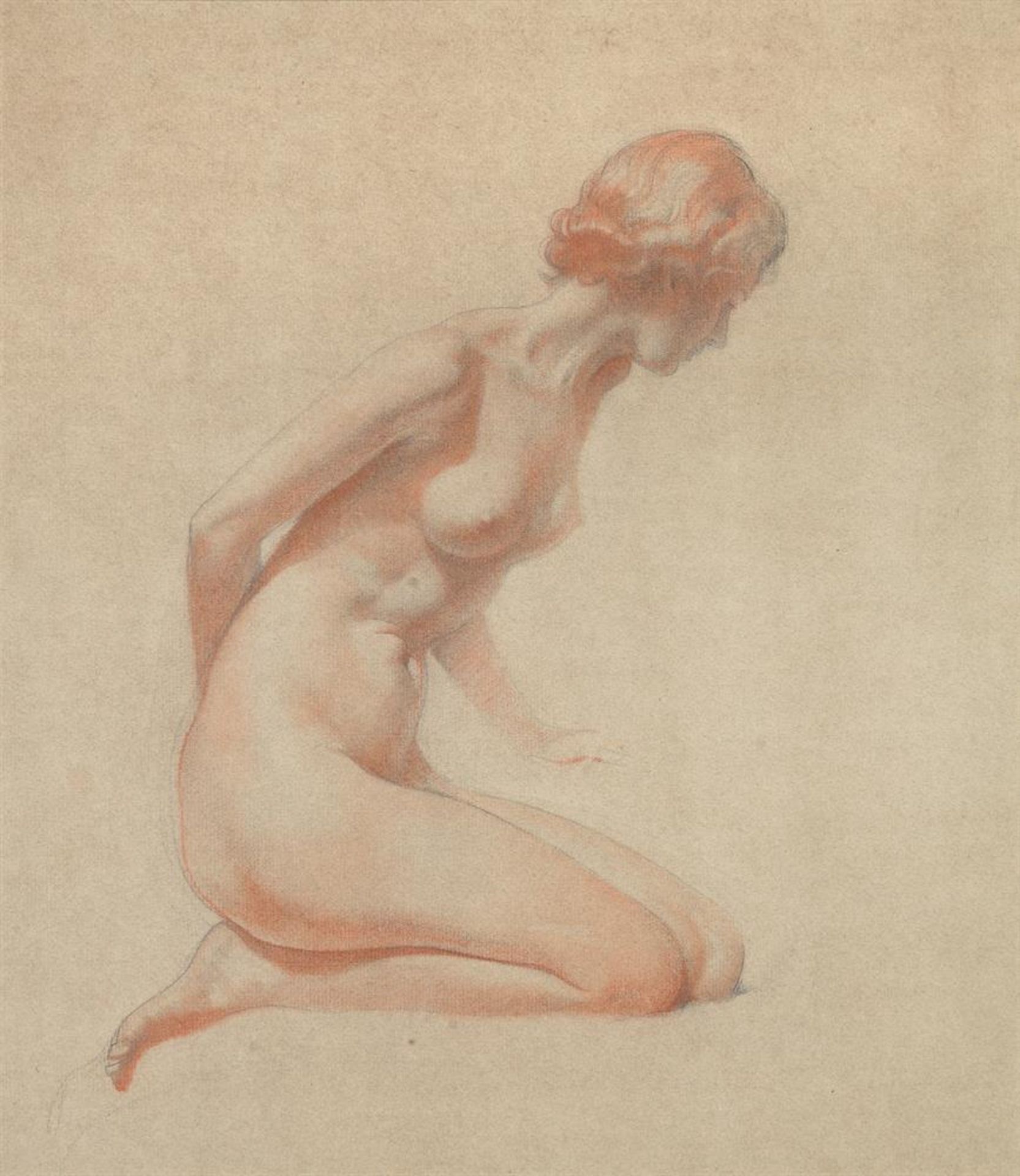 λ HERBERT JAMES GUNN (BRITISH 1893-1964), A FEMALE NUDE, KNEELING, A STUDY