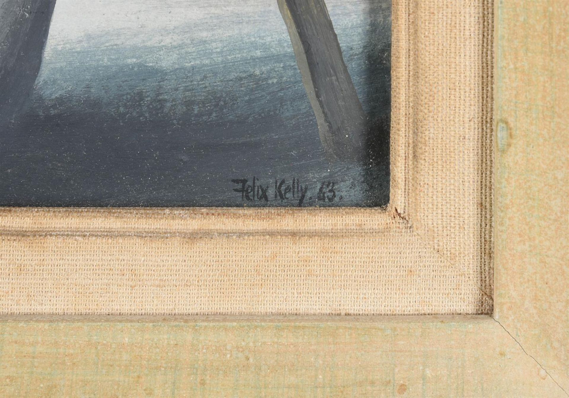 λ FELIX KELLY (BRITISH 1914-1994), FIGURES IN A STREET - Image 4 of 4