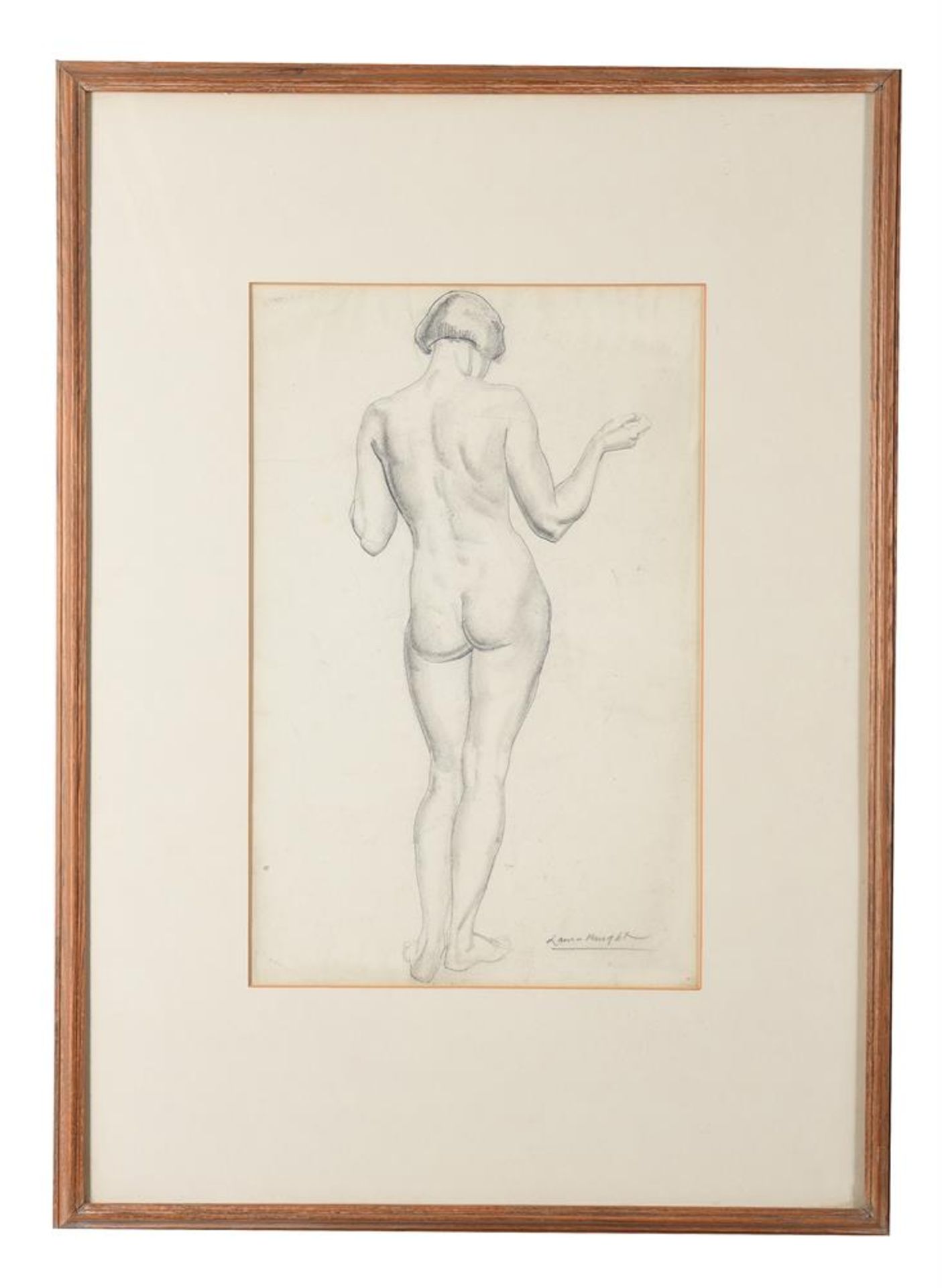 λ DAME LAURA KNIGHT (BRITISH 1877-1970), STANDING NUDE - Image 2 of 3