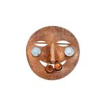 A GEM SET FACE BROOCH/PENDANT