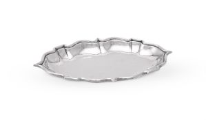 A GEORGE II SILVER SHAPED OVAL TRAY