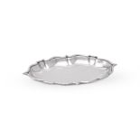 A GEORGE II SILVER SHAPED OVAL TRAY