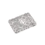 A VICTORIAN SILVER SHAPED RECTANGULAR CARD CASE