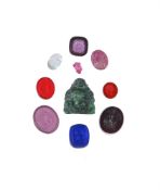 A SMALL COLLECTION OF CARVED STONES AND UNMOUNTED INTAGLIOS