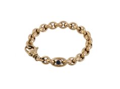 A SAPPHIRE AND GOLD COLOURED BRACELET