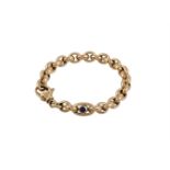 A SAPPHIRE AND GOLD COLOURED BRACELET