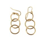 JOHN. D. WATLING, A PAIR OF 18 CARAT GOLD HEAVY FUSED DROP EARRINGS, LONDON 2009