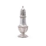 A SILVER OCTAGONAL BALUSTER CASTOR