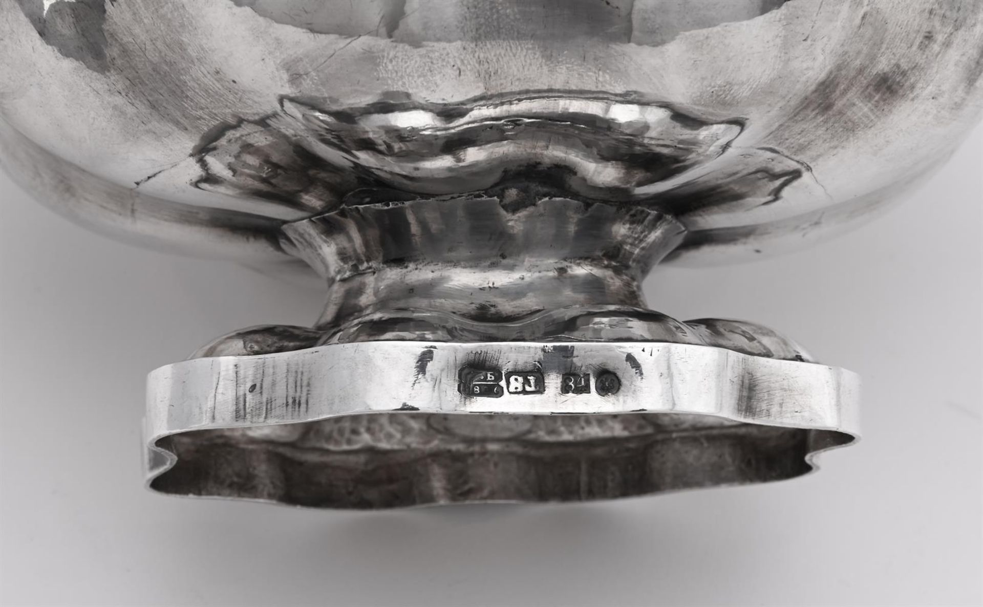 A RUSSIAN SILVER SHAPED OVAL PEDESTAL BOWL - Image 2 of 2