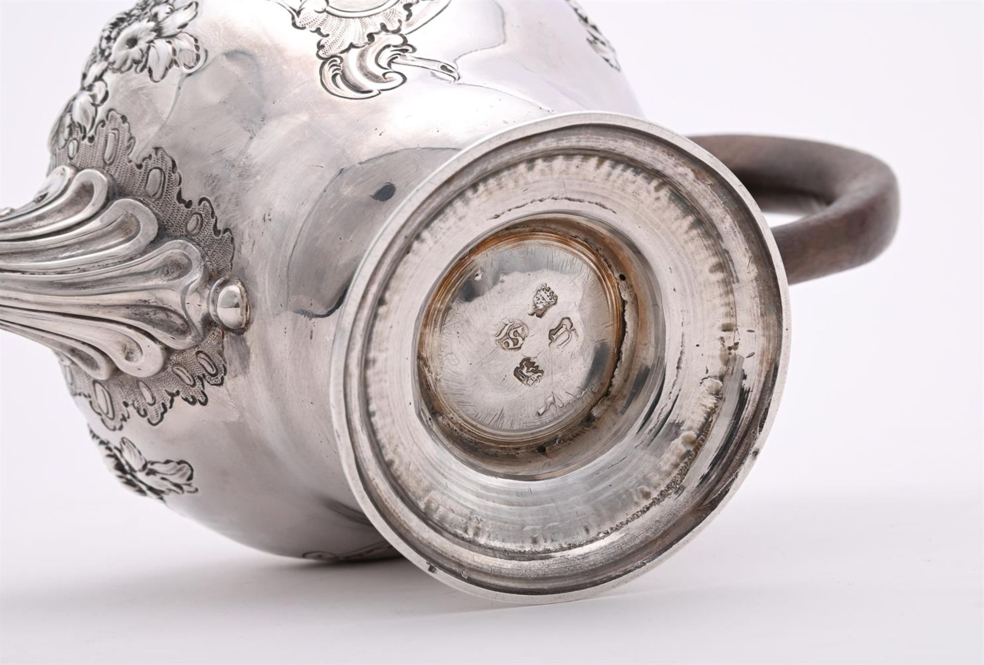 A GEORGE II SILVER INVERTED PEAR SHAPED TEAPOT - Image 2 of 2