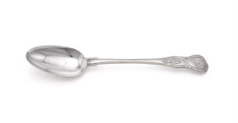 A VICTORIAN SILVER KING'S PATTERN SERVING SPOON