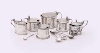 A COLLECTION OF SILVER MUSTARD POTS