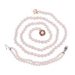 A CULTURED PEARL NECKLACE AND BRACELET