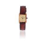 Y MUST DE CARTIER, A LADY'S SILVER GILT WRIST WATCH