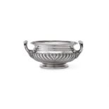 A GEORGE III SILVER TWIN HANDLED SUGAR BOWL