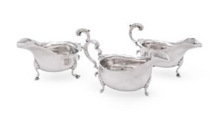 A PAIR OF VICTORIAN SILVER OVAL SAUCE BOATS