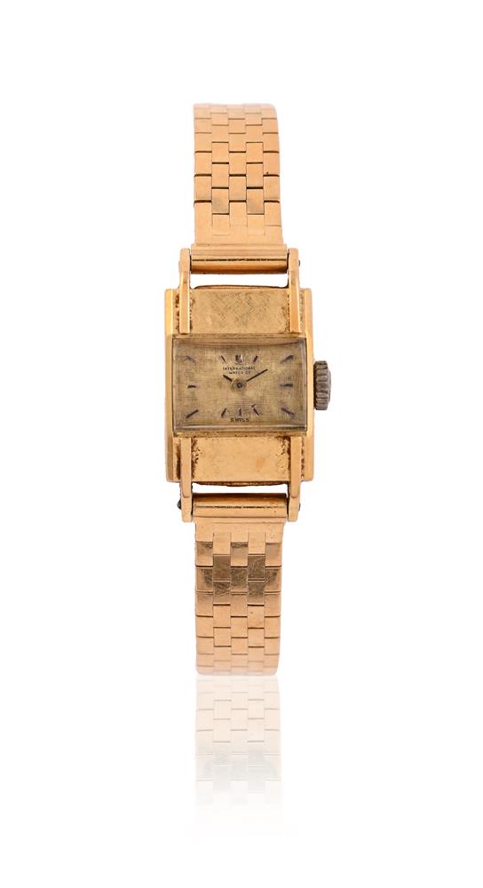 INTERNATIONAL WATCH COMPANY A LADY'S GOLD COLOURED BRACELET WATCH