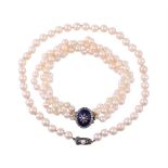 TWO CULTURED PEARL NECKLACES