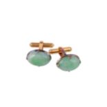 A PAIR OF JADEITE JADE CUFFLINKS