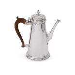 A SILVER TAPERING COFFEE POT
