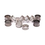 A COLLECTION OF SILVER NAPKIN RINGS