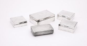 FIVE SILVER MOUNTED BOXES