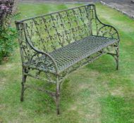 A GOTHIC REVIVAL CAST IRON BENCH ALMOST CERTAINLY THE VAL D'OSNE FOUNDRY