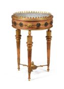A FRENCH AMARANTH, BEECH, AND GILT METAL MOUNTED JARDINIERE TABLE, IN LOUIS XVI STYLE, CIRCA 1900