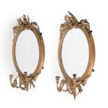 A PAIR OF VICTORIAN GILTWOOD AND GESSO GIRANDOLE WALL MIRRORS, CIRCA 1880