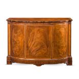 Y AN EDWARDIAN MAHOGANY, SATINWOOD AND ZEBRAWOOD SIDE CABINET, IN GEORGE III STYLE, CIRCA 1905