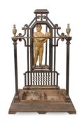 A CAST IRON STICK STAND TITLED 'FOOTBALL', LATE 19TH CENTURY