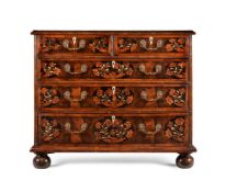 Y A WILLIAM AND MARY WALNUT AND MARQUETRY CHEST OF DRAWERS, CIRCA 1690