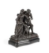 A LARGE BRONZE GROUP DEPICTING FAMILY, 19TH CENTURY