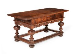 AN IBERIAN WALNUT REFECTORY TABLE, MID 18TH CENTURY