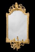 A CARVED GILTWOOD AND COMPOSITION GIRANDOLE MIRROR, FIRST QUARTER 19TH CENTURY