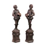 A LARGE PAIR OF BRONZE FIGURES CHILDREN, IN RENAISSANCE STYLE, 20TH CENTURY