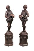 A LARGE PAIR OF BRONZE FIGURES CHILDREN, IN RENAISSANCE STYLE, 20TH CENTURY