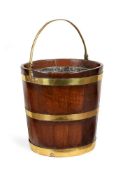 A GEORGE III MAHOGANY AND BRASS BOUND BUCKET, LATE 18TH CENTURY