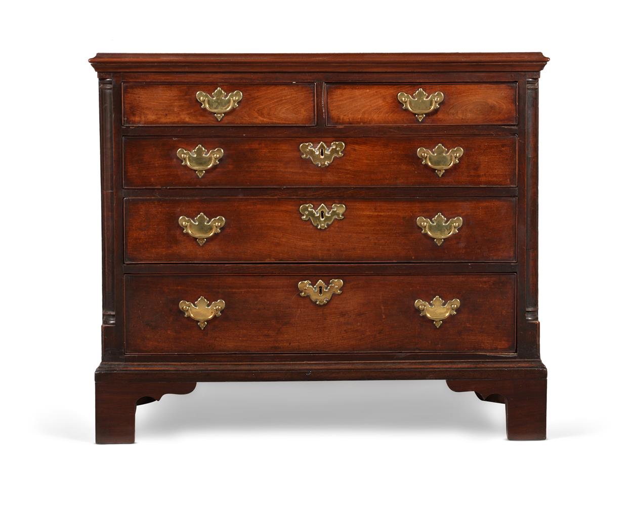 A GEORGE II MAHOGANY CHEST OF DRAWERS, PROBABLY NORTHERN ENGLAND, CIRCA 1750