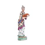 A LUDWIG FIGURE FIGURE OF A WOMAN WITH PHEASANT, CIRCA 1770