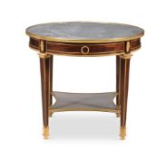 A FRENCH MAHOGANY AND ORMOLU MOUNTED CENTRE TABLE, IN LOUIS XVI STYLE, CIRCA 1900