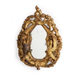 A CARVED GILTWOOD WALL MIRROR, LATE 17TH/EARLY 18TH CENTURY