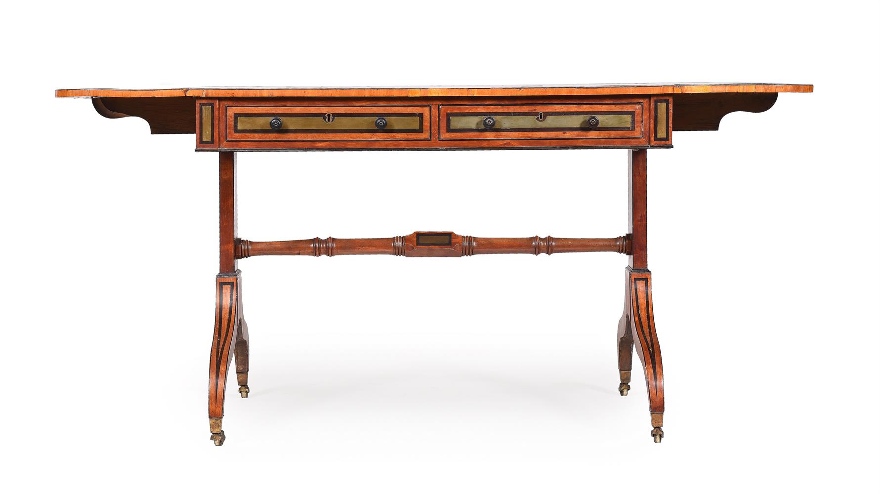 Y A REGENCY SATINWOOD, EBONY AND BRASS INLAID SOFA TABLE, CIRCA 1815 - Image 5 of 7